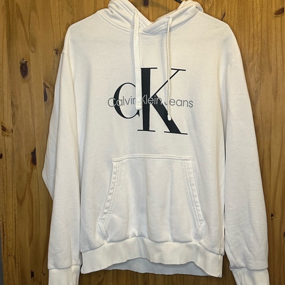 Calvin Klein Tops - Calvin Klein White Logo Hoodie